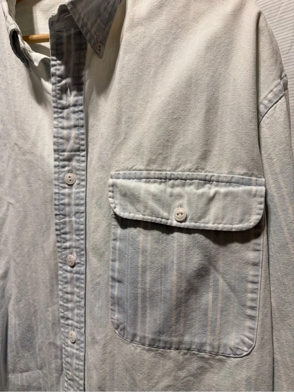 Banana Republic Safari & Travel Clothing Co Vintage Sunfaded Bleach Wash Shirt L